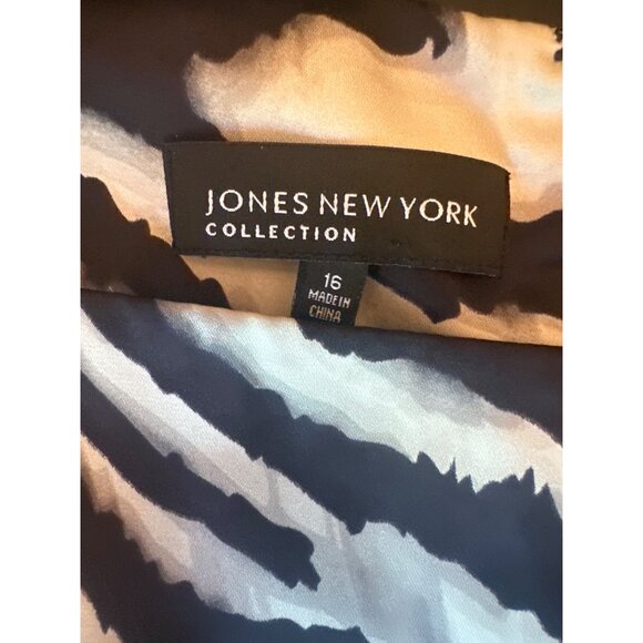 Jones New York Womens Zebra Print Dress Size 16 Sleeveless Career Cocktail - Picture 2 of 4